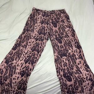 Cheetah Print Wide Leg Flowy Pants